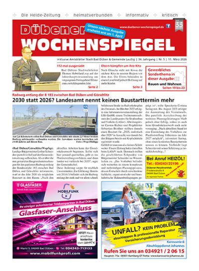 Dübener Wochenspiegel | Nr. 5 | 11. März 2026